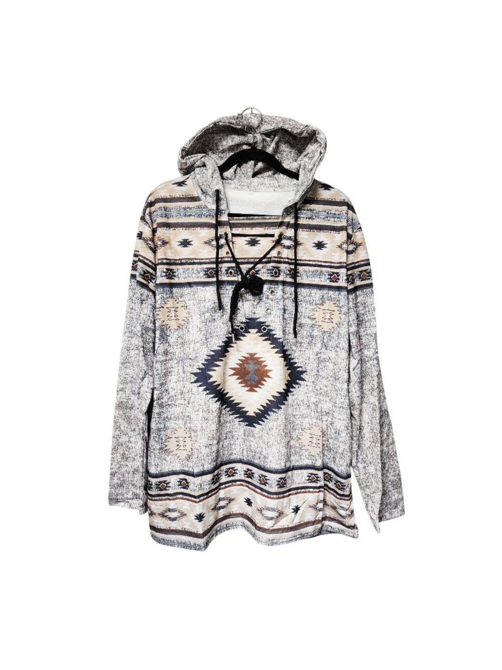 Southwestern Print Pullover Hoodie 3XL Drawstring & Kangaroo Pocket Men/Women